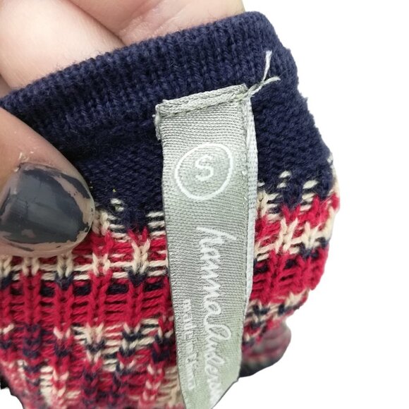 Hanna Andersson Fair Isle Striped Sweater Dress Size S Womens Blue Red Nordic - Picture 2 of 12